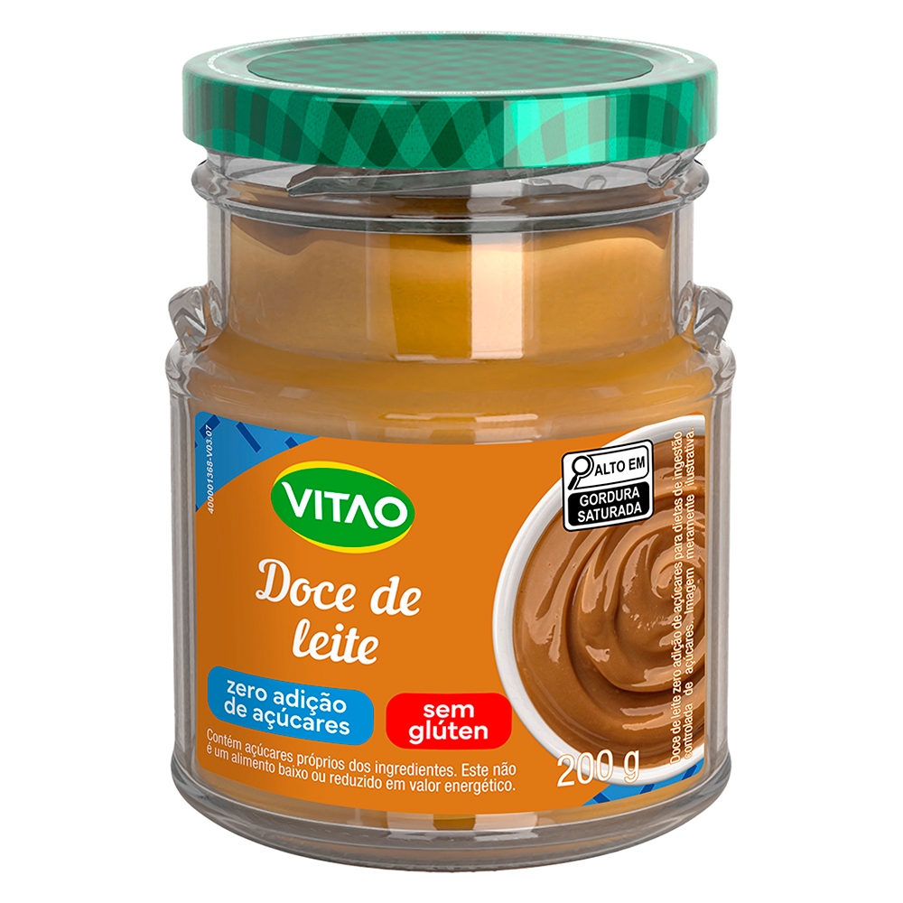 Doce de Leite Zero Açúcar Vitao 200 g - Sem Glúten