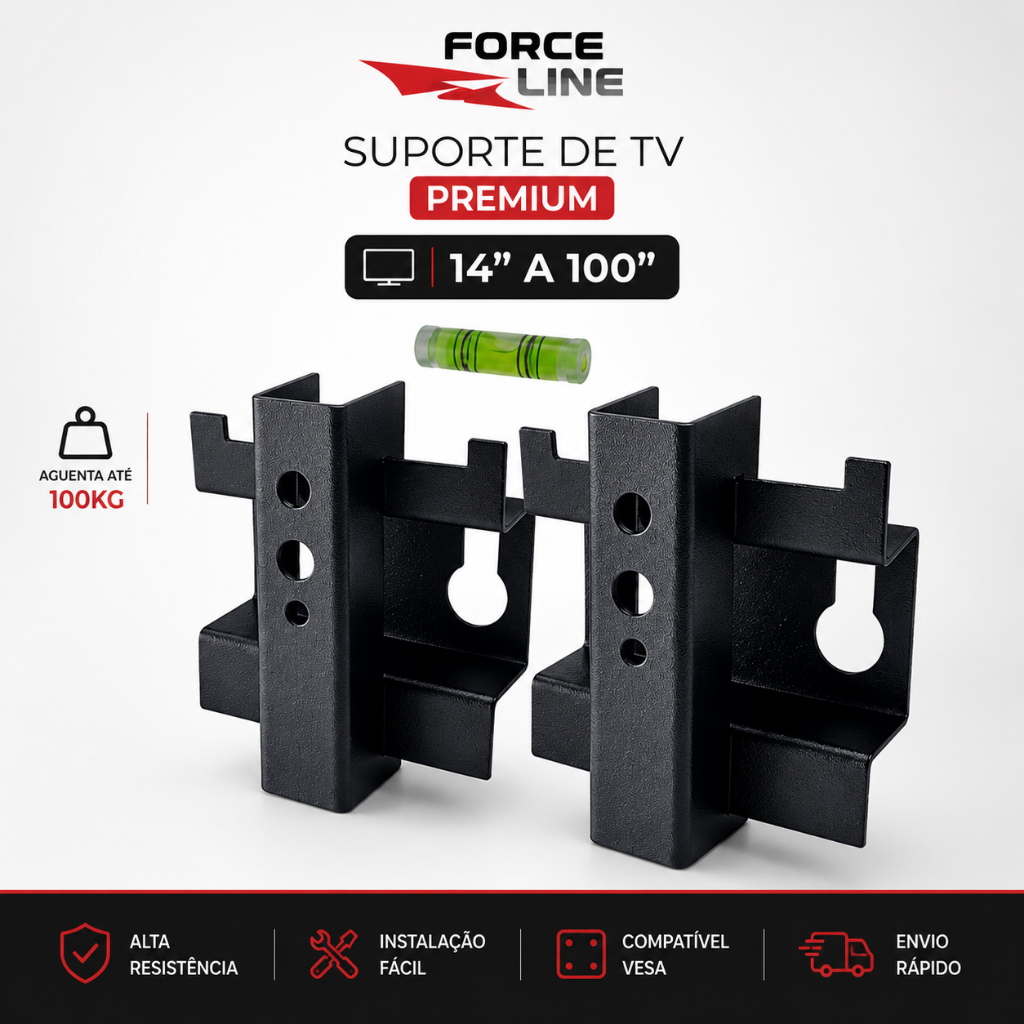 Suporte TV Universal Premium 14 A 100 Polegadas Forceline aguenta até 100kg