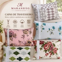 Kit 6 Fronhas Decorativas 50x70 com Zíper Bordado Inglês Tecido Macio Luxo