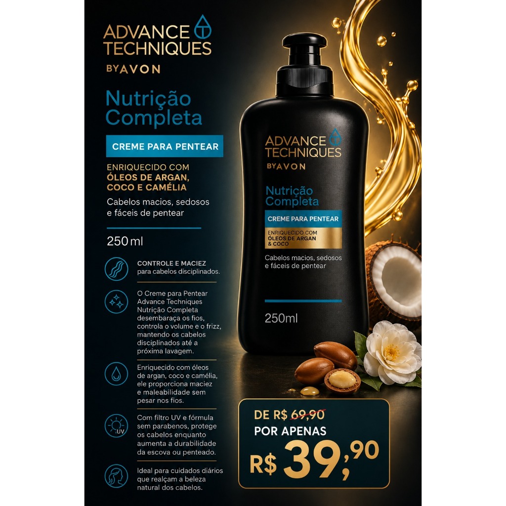 Advance Techniques Creme para Pentear Nutricão Completa 250 ml