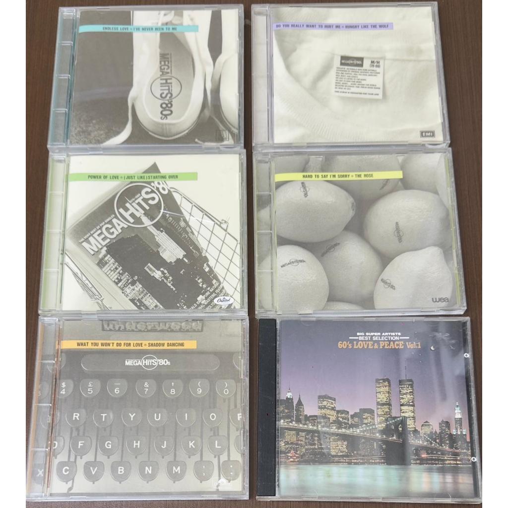 Lote 6 CD - Mega Hits '80s - 60's Love & Peace Vol 1 - Japan