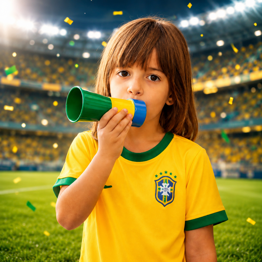 Corneta Infantil Pequena Vuvuzela de assopro Buzina Apito Jogo Copa