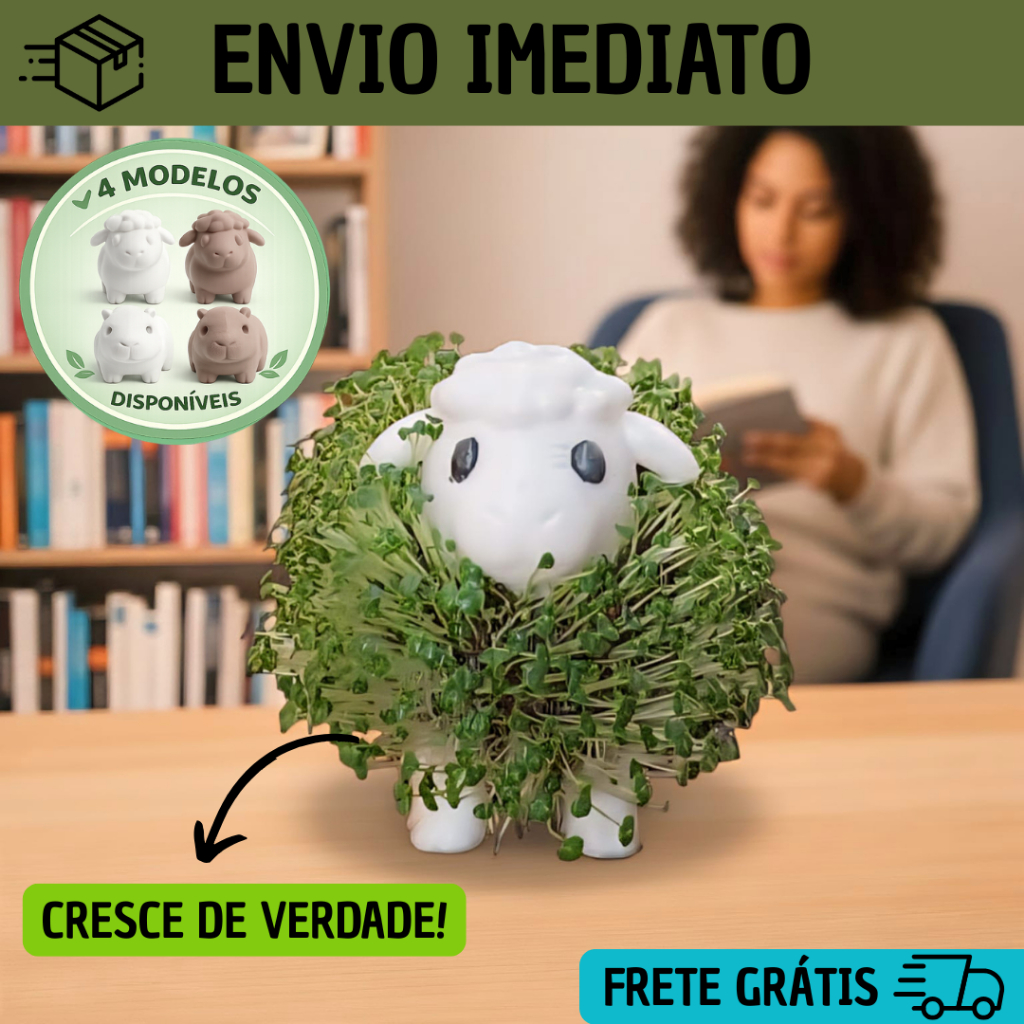 Kit ChiaPETS Com Pelo Que Cresce - VARIAÇÕES DISPONÍVEIS | Planta Viva Decorativa, Educativa & Sustentável