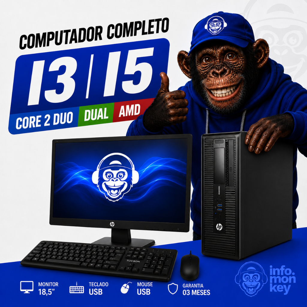 COMPUTADOR COMPLETO I3 I5 - PC PARA ESTUDOS TRABALHO COM WINDOWS 11 ESCOLHA NAS VARIAÇOES - LEIA A DESCRIÇÃO