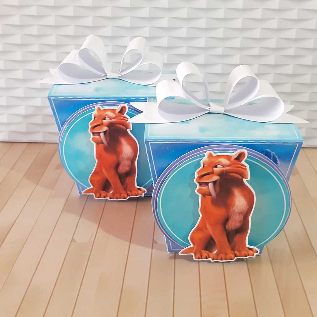 Kit Personalizados A Era do Gelo Luxo | Caixa Milk, Caixa Pirâmide e Caixa Sushi | Lembrancinhas Festa Infantil Era do G