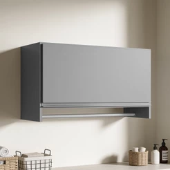 Armário Multiuso Aéreo Cabideiro Grécia L03 Cinza - Lyam