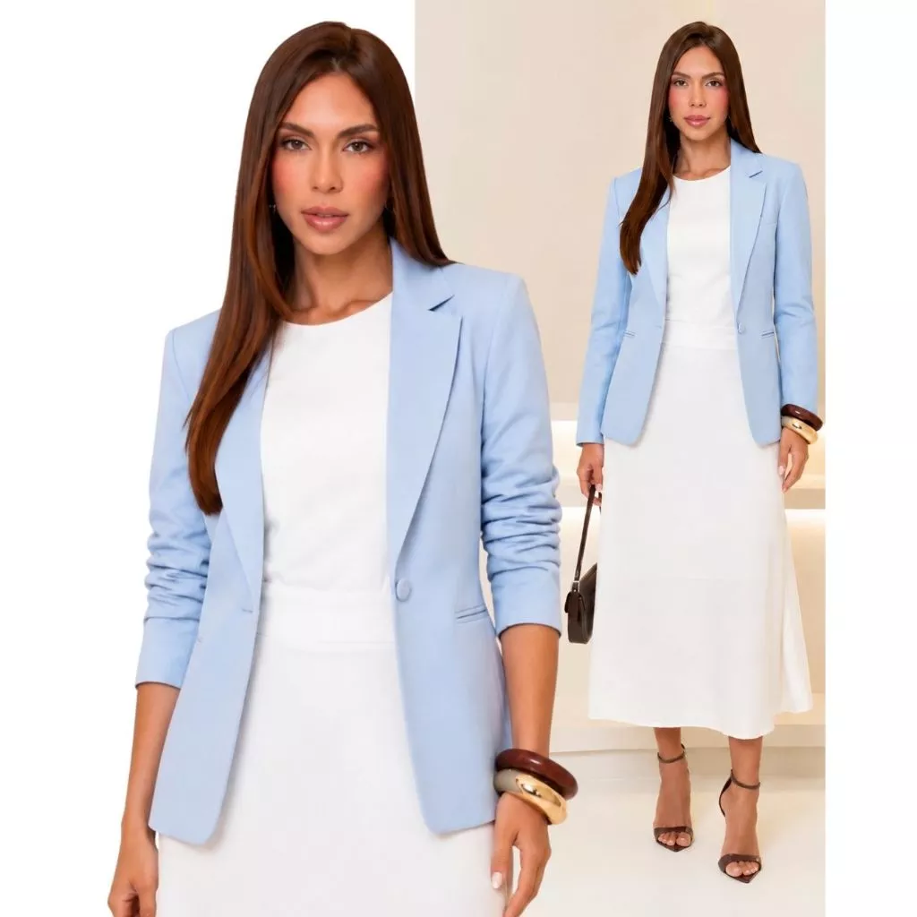 BLAZER FEMININO ALFAIATARIA FORRADO COM BOLSO INVISIVEL