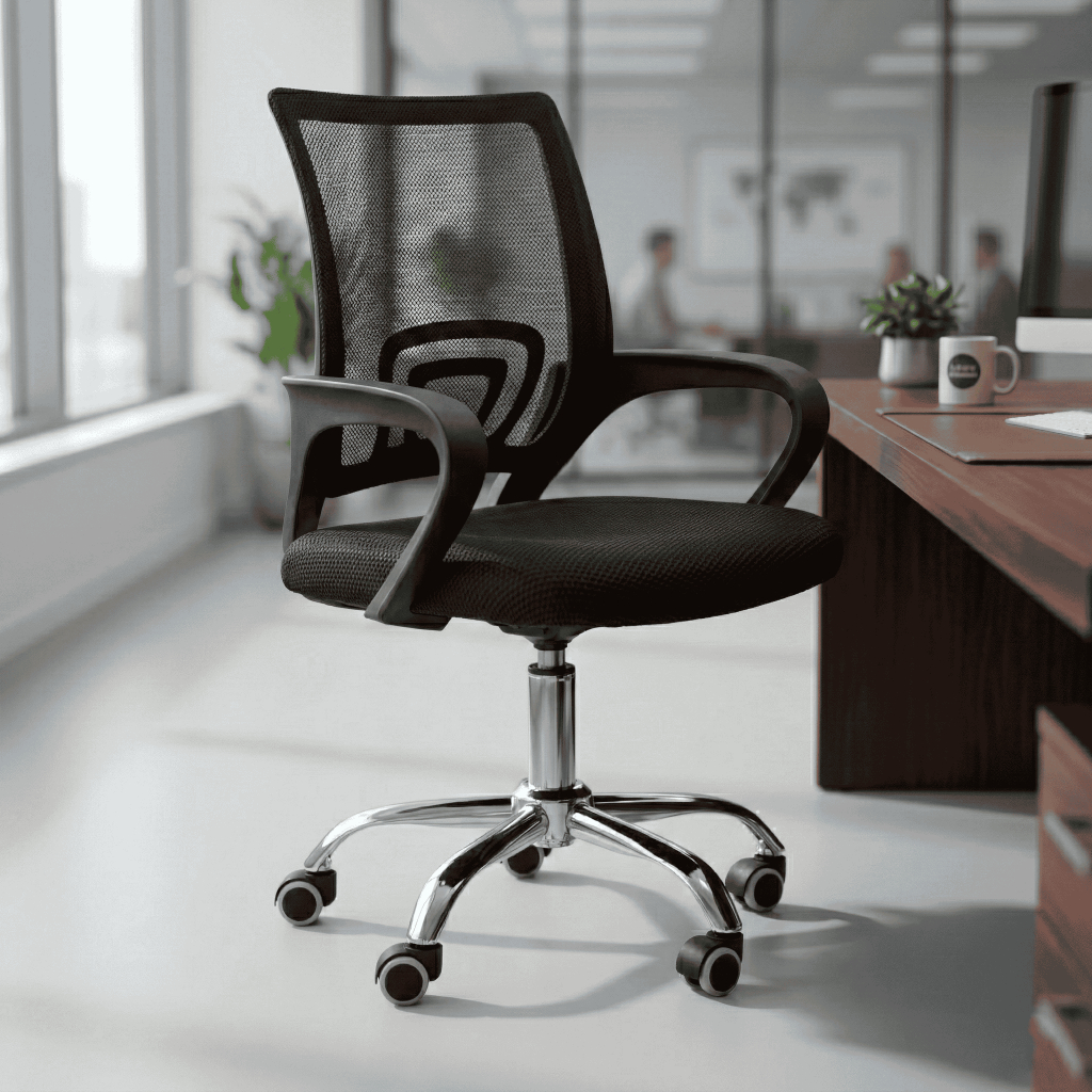 Cadeira Escritório Ergonômica Tela Mesh Base Giratória