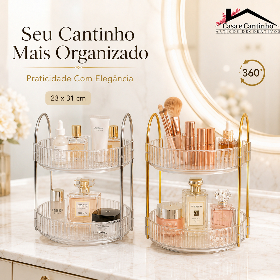 Organizador de Acrílico Prateleira Diamante Porta Maquiagem Suporte Multiuso Cosméticos Perfumes