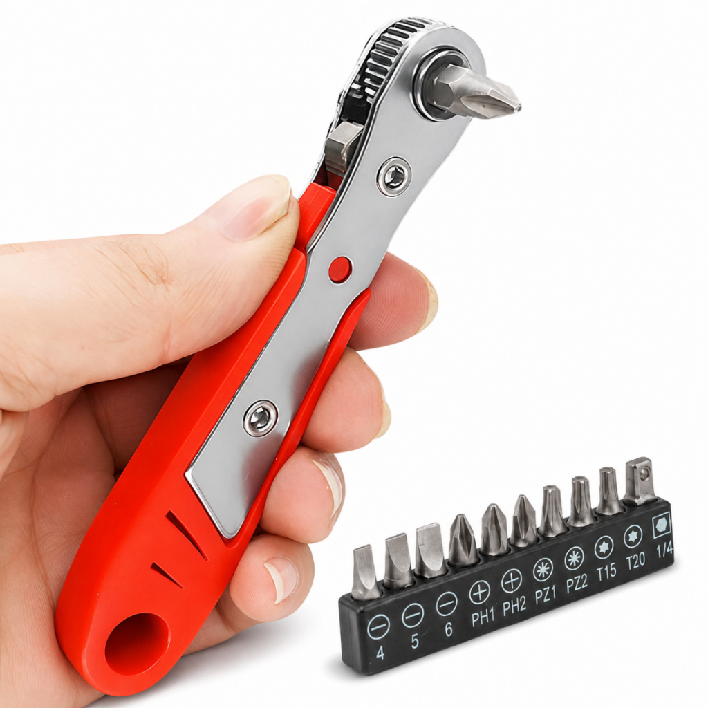 Chave Portátil com Catraca Reversível Fenda Philips com 10 Bits