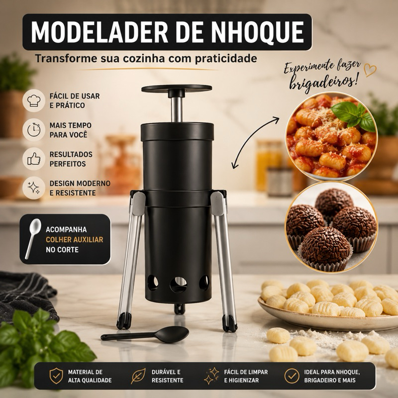 Modelador  Cortador de Nhoque e Brigadeiro Nhoqueira Descascador e Boleador.