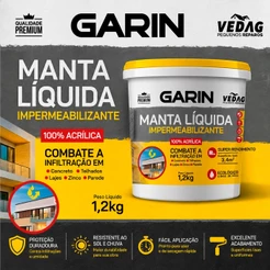 Manta Emborrachada Cinza Borracha Liquida Lajes e Telhados Manta Impermeabilizante Cinza 1,2Kg