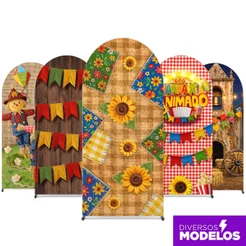 Painel Romano Festa Junina Decoração São João Arraiá Picolé Sublimado Em Tecido Veste Fácil 2x1m