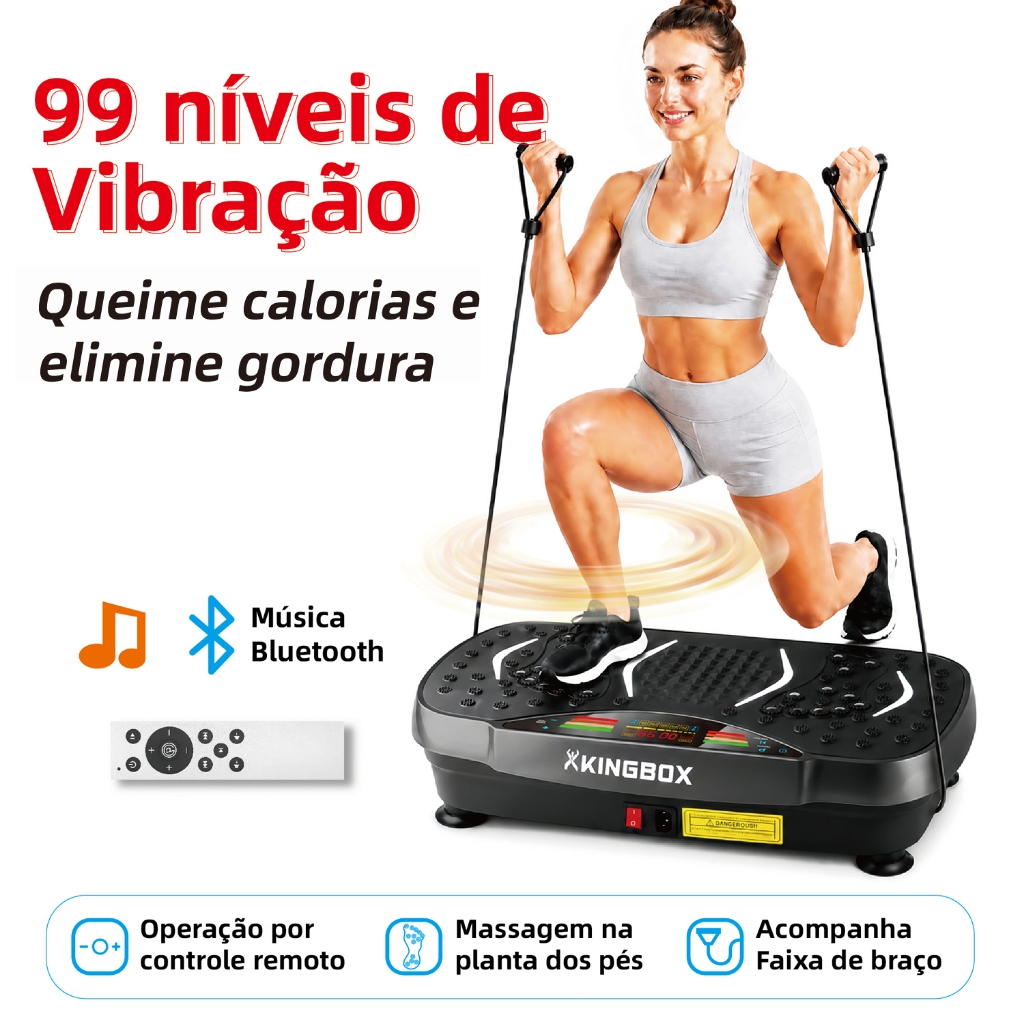Plataforma Vibratória de Ginásio Alta Intensidade, Exercício, Emagrecimento e Música Bluetooth — imagem 2 de 2