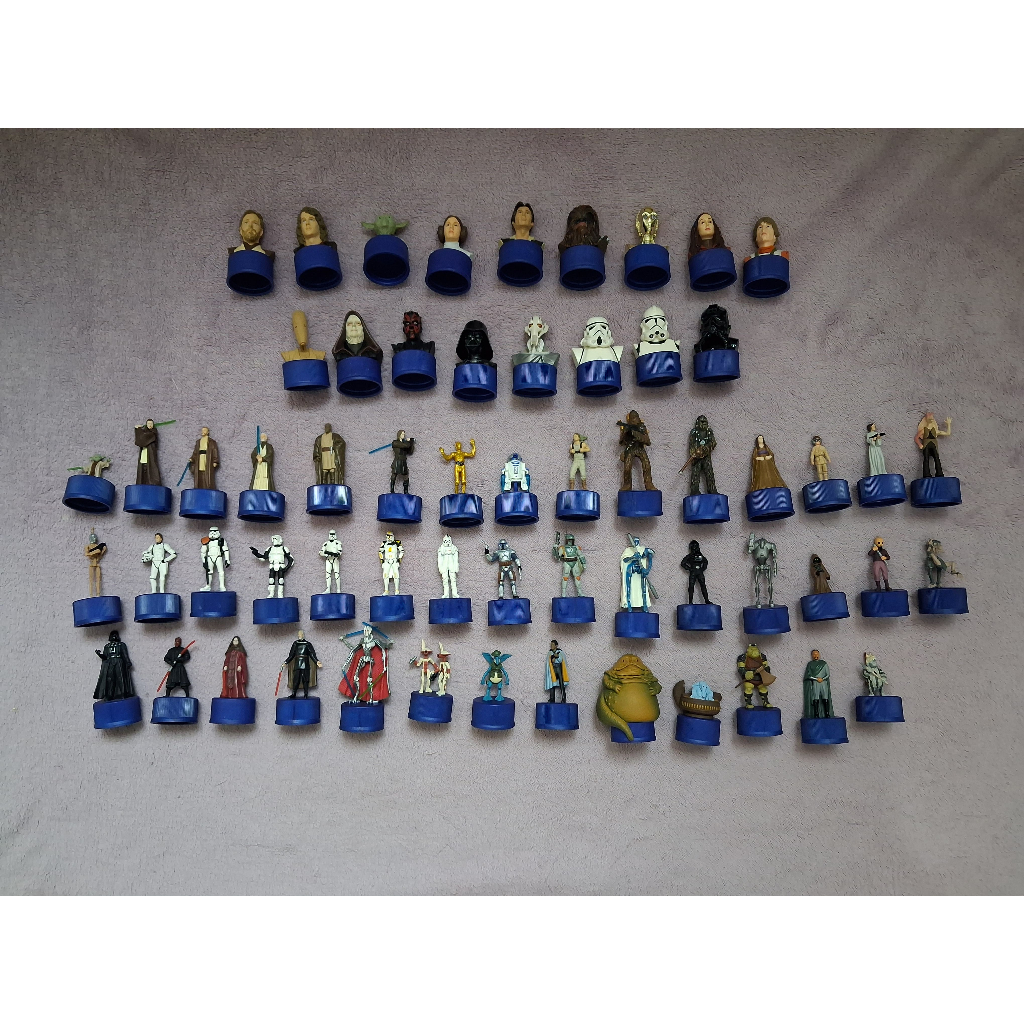 Star Wars Episode III Pepsi Bottle Cap Collection, Miniaturas, Yoda, Luke Skywalker, R2-D2, Darth Vader, Chewbacca, Jedi