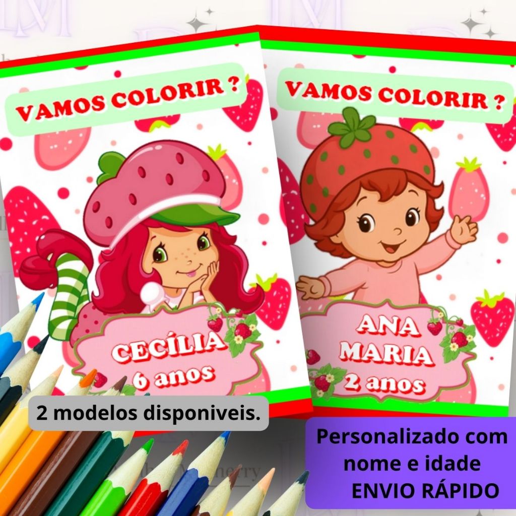 40 Livrinhos de Colorir Personalizado Moranguinho -  Baby - Lembrancinha de Aniversário