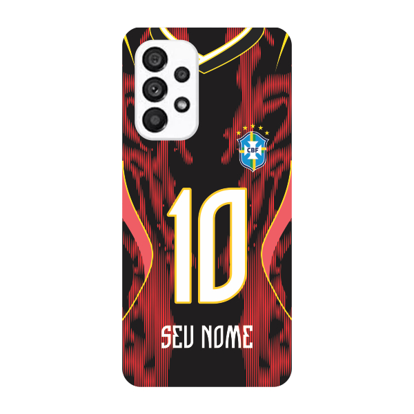 Capinha para Samsung A53 5G Anti Impacto Personalizada - Copa Brasil Brazil Vermelha - Vermelho com nome e número