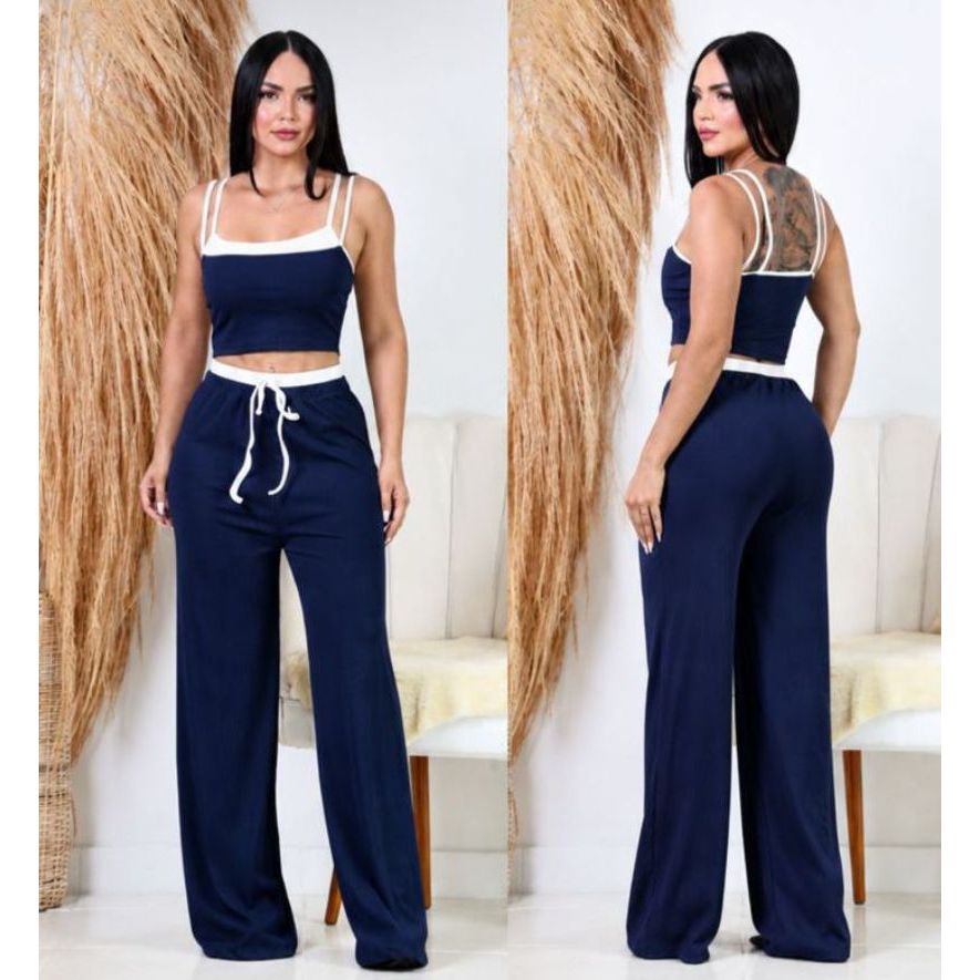 Conjunto Feminino Calça e Cropped Dupla Fase