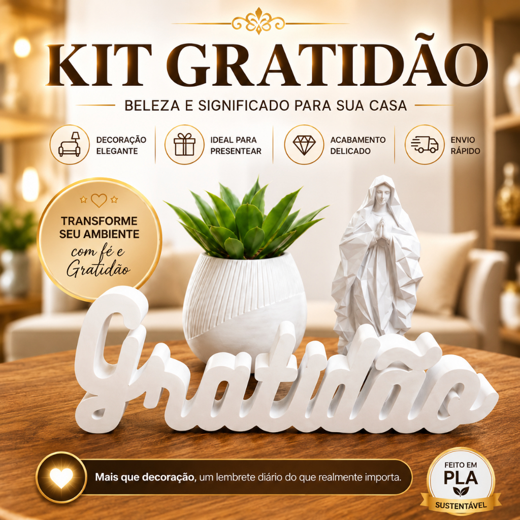 Decoração Religiosa Nossa Senhora Aparecida Gratidão Vaso Minimalista Sala Rack Aparador Altar Católico Presente