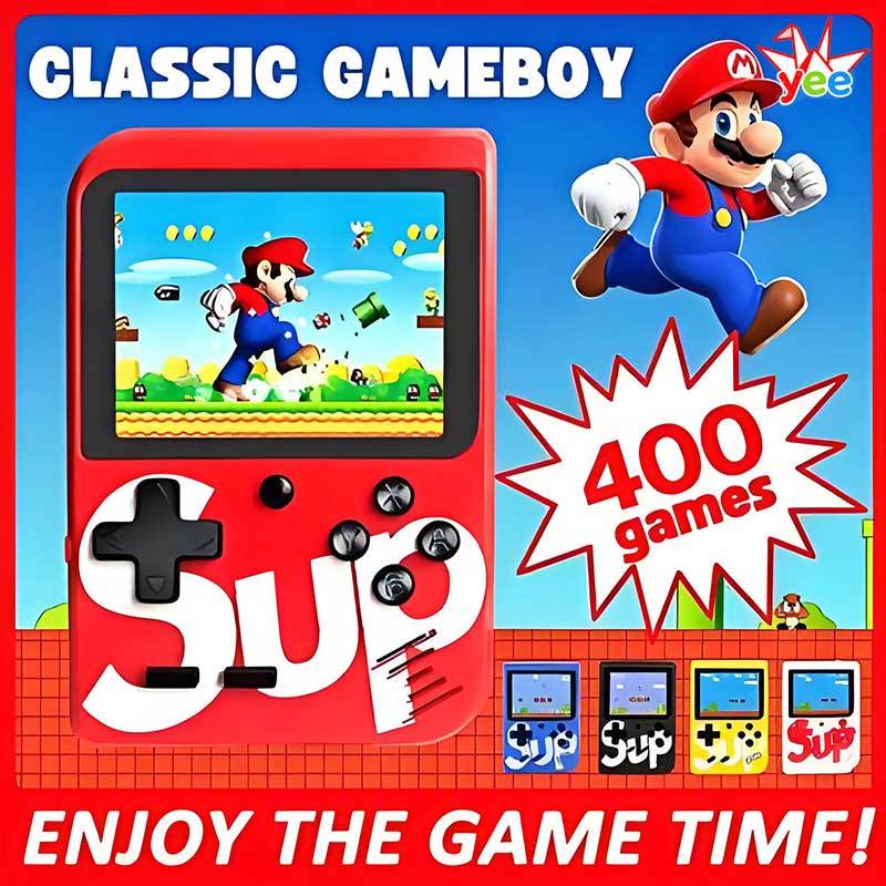 Mini Video Game Sup Game Box 400 Jogos Em 1 Portátil Jogos Antigos Clássicos Anos 80
