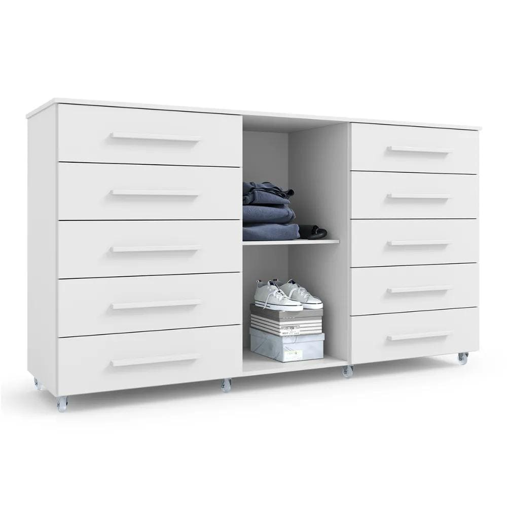 Cômoda Organizadora Quarto Casal Grande 1 Porta 10 Gavetas Com Rodizio Imperial Cores Envio Imediato — imagem 2 de 2