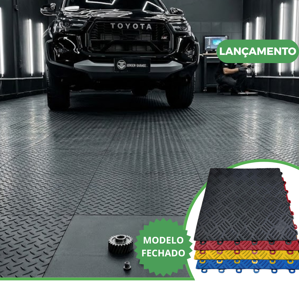Kit 80 Piso Modular Automotivo FECHADO 7m² 30x30 - Direct Borrachas