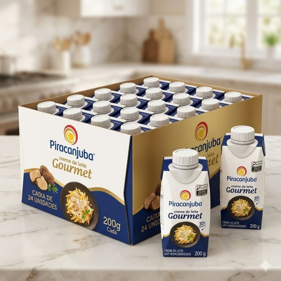 Caixa 24 Creme De Leite 30% Gourmet 200g Piracanjuba