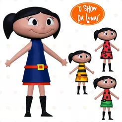 Boneca Show da Luna Articulada Vinil Atoxico Articulada 20cm Melancia Abelha Joaninha Original