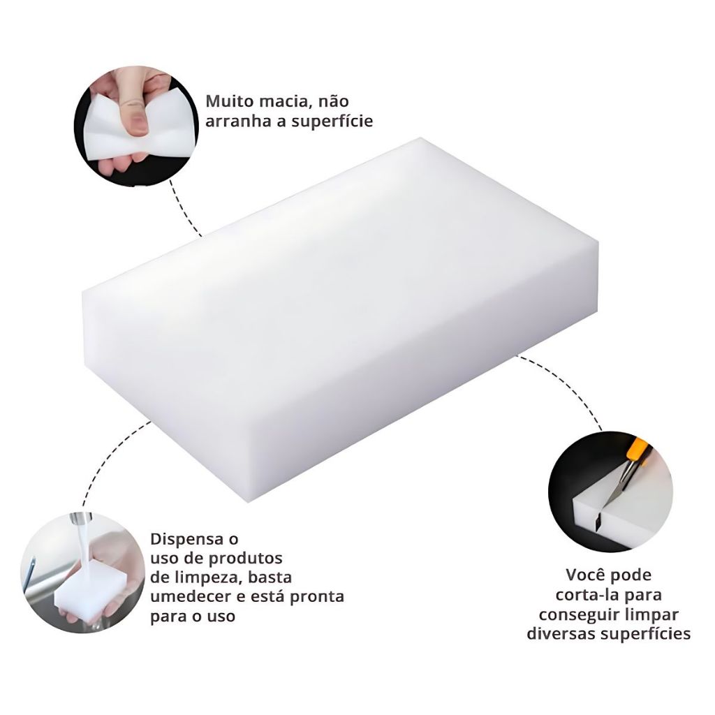 Kit Limpeza Completo 02 Limpa Fresta + 10 Panos Microfibra + 10 Esponjas Mágicas Multiuso Limpeza · foto 2