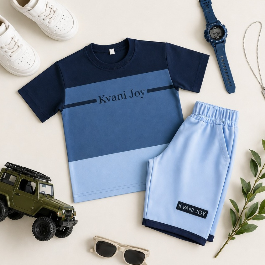 Conjunto Infantil Verão Masculino - Short + Camisa Algodão Confortável - Tamanho 2 ao 12 Anos