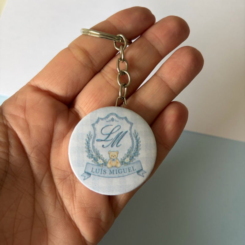 kit Lembrancinha Maternidade Ursinho Ben Azul Chaveiro Personalizado Lembrança Nascimento