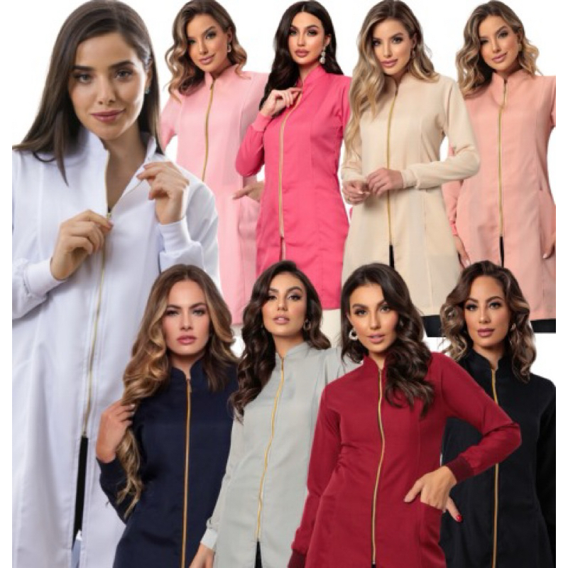 Jaleco Feminino Nice Gola Padre Diversas Cores Gardenia Uniformes