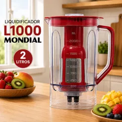 Copo Liquidificador L1000 Mondial Turbo Inox Vermelho Original