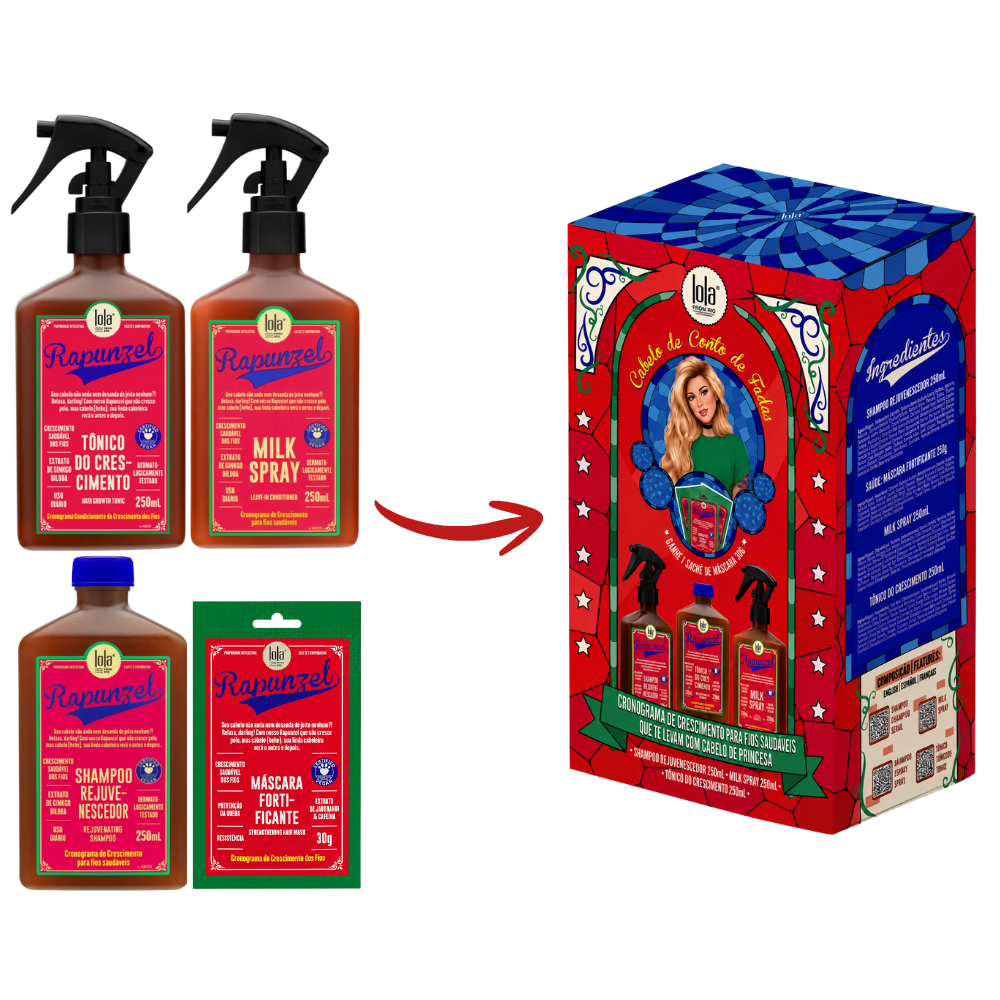 Kit Lola Pack Rapunzel Cronograma Capilar + Pinga! Óleo Capilar Patauá e Moringa 50ml — imagem 2 de 2