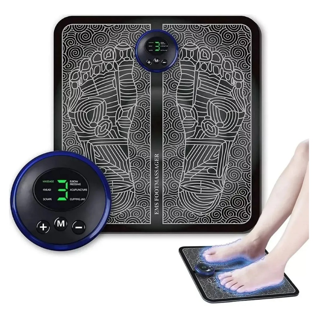 Tapete Massageador Elétrico Pés E Pernas EMS Alívio Dores Inchaço E Circulação Relaxante