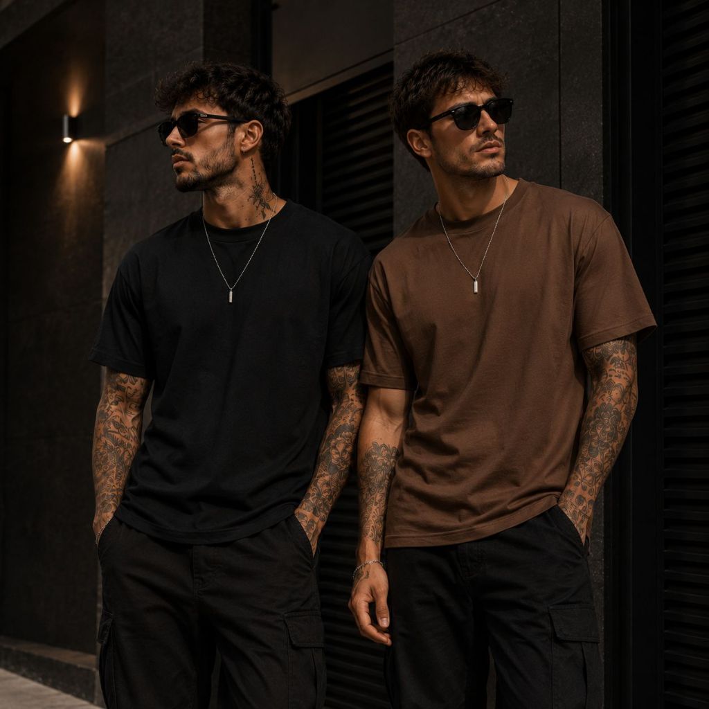 Kit 2 Camisetas Masculina Oversized Streetwear Padrão Americano Básica Casual Dia a Dia Academia