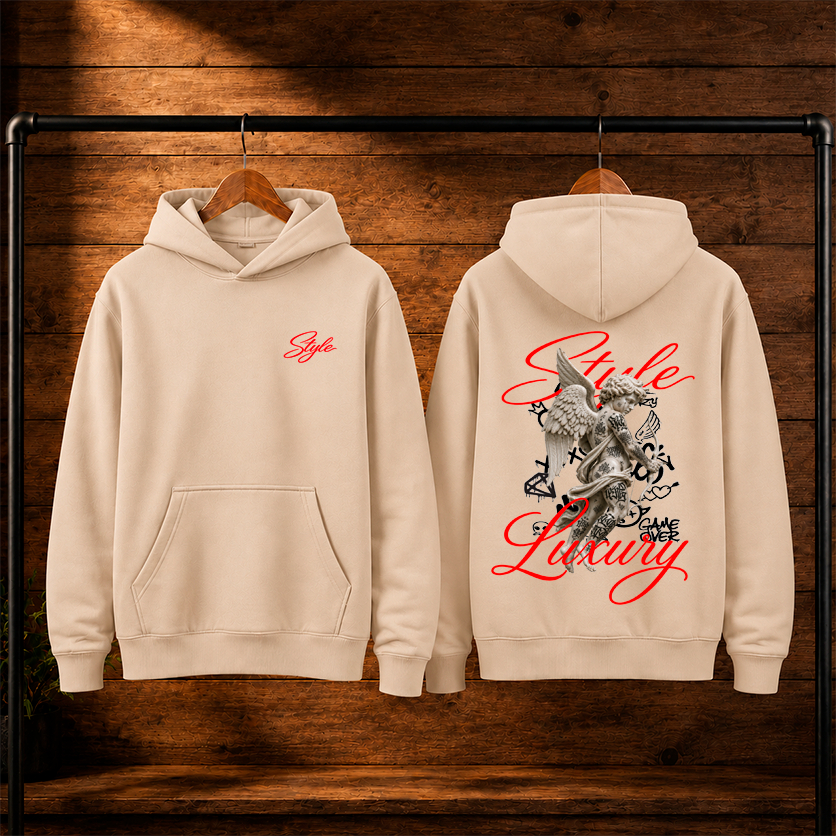 Blusa Moletom Canguru Streetwear Estampado ANGEL STYLE  Unissex e Flanelado