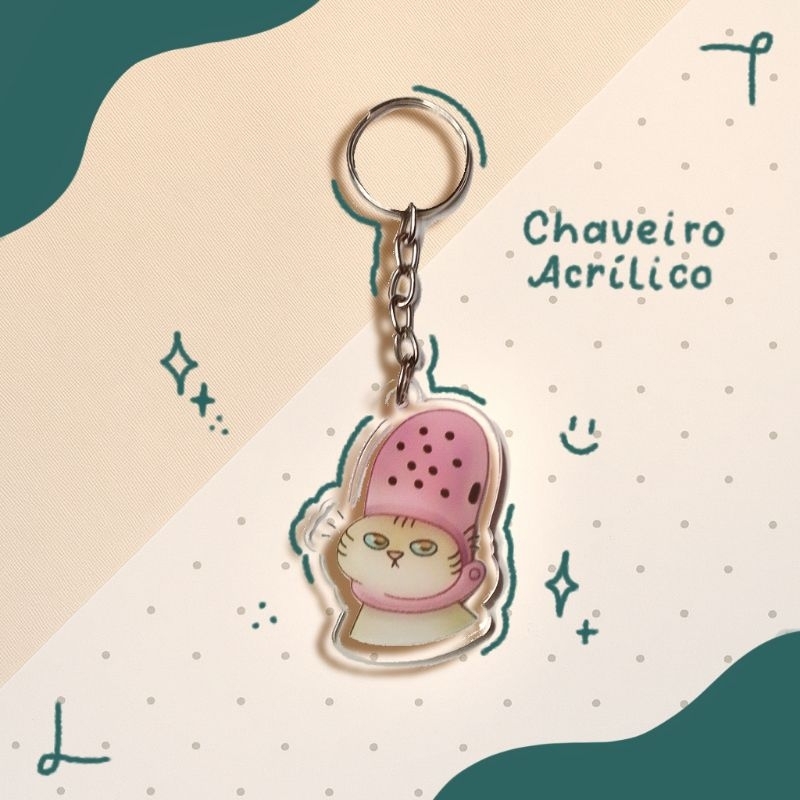 Chaveiro acrílico - Gatinho Crocs
