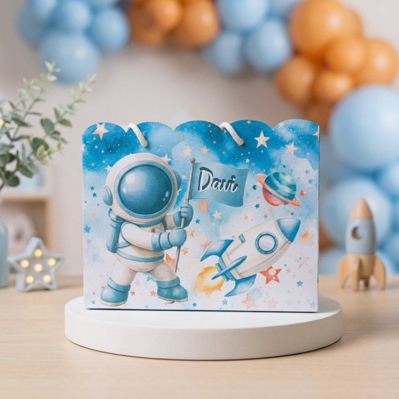 Sacolinha Personalizada Astronauta | Lembrancinha  Festa sacolinha Infantil Aniversário | Pegue e Monte