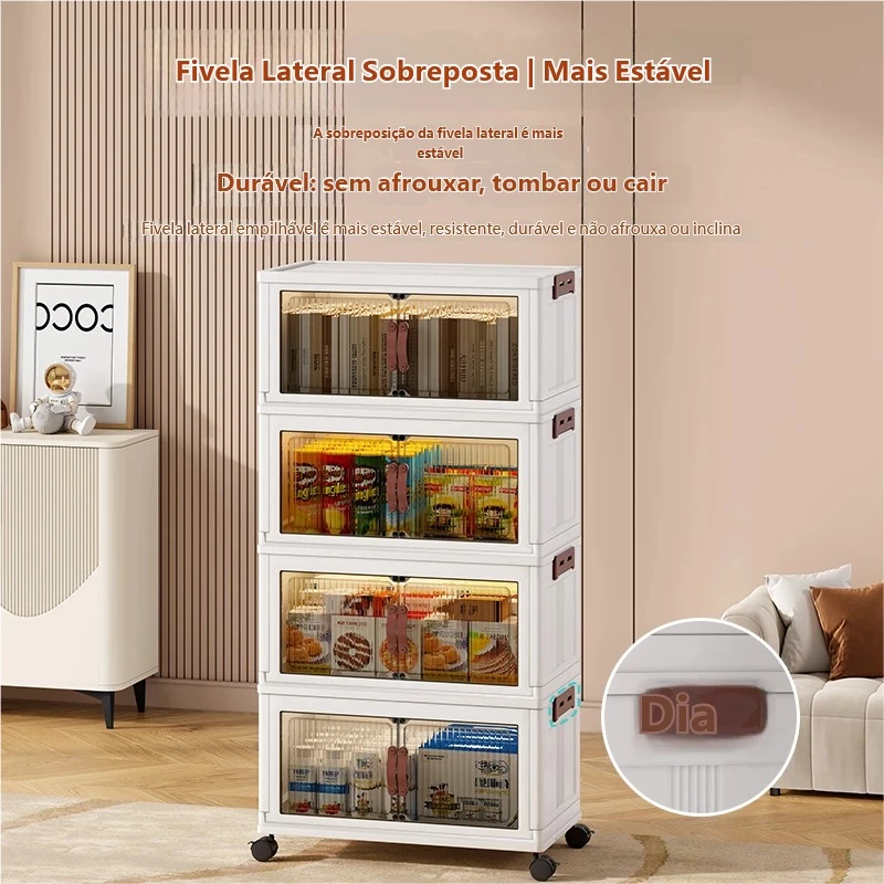 Armário Caixa Organizadora Dobrável Transparente USK 50cm Empilhável — foto 6