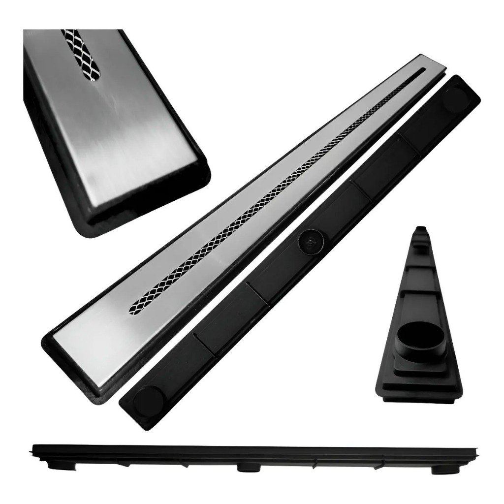 Ralo 5x70 Linear Raso Inox 304 Ciclope Preto