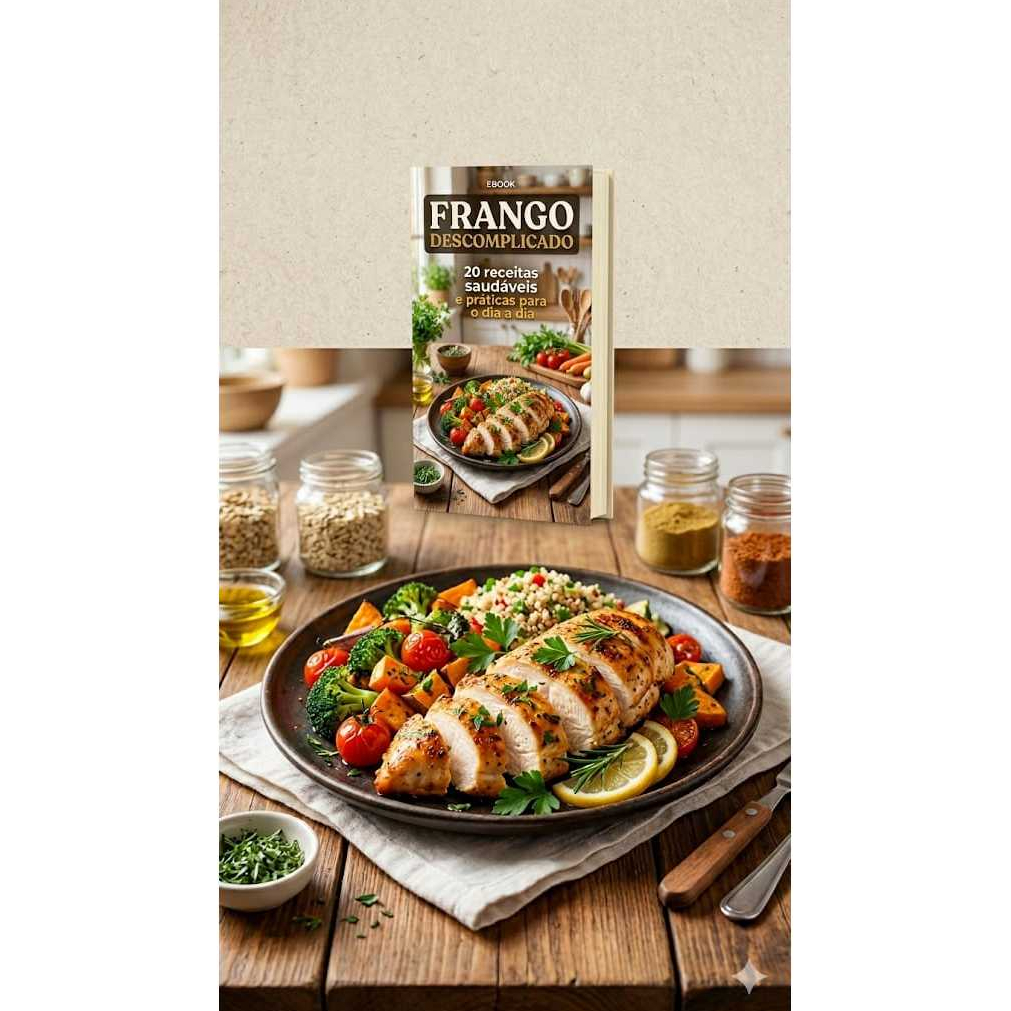 E-books leves - FRANGO DESCOMPLICADO: 2O receitas saudáveis e práticas para o dia a dia - Produto digital, em PDF