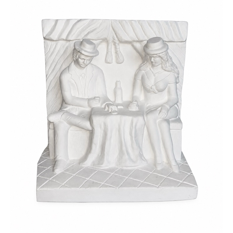 Imagem de Exu Zé Pelintra e pomba gira Maria Navalha 25cm em gesso cru / Zé pilintra umbanda e candomblé