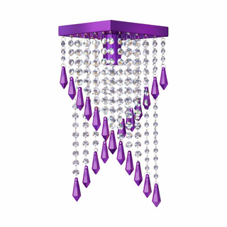 Lustre Cristais de Acrilico Roxo Quarto Sala Cozinha Banheiro Quarto