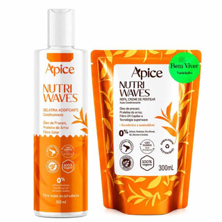 Kit Apice Nutri Waves Gelatina Acidificante + Refil Creme de Pentear 300ml