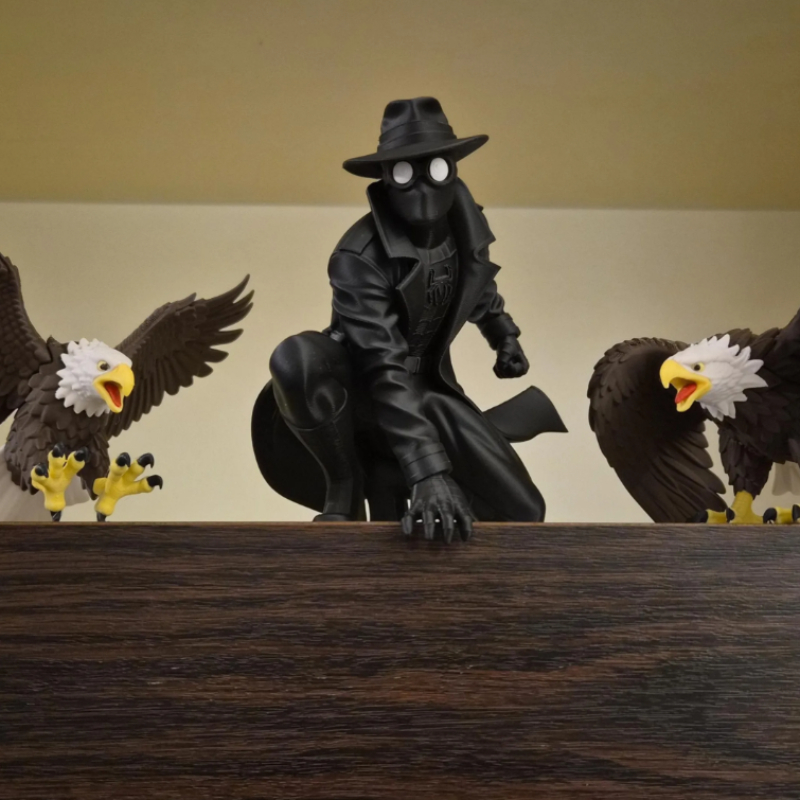 Spider Man Noir Nicolas Impressão 3D Figura Colecionável Presente Geek Fã Série Nostalgia