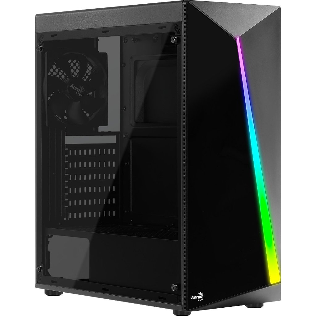 Gabinete Gamer Aerocool Shard RGB Preto Mid Tower Acrílico USB 3.0