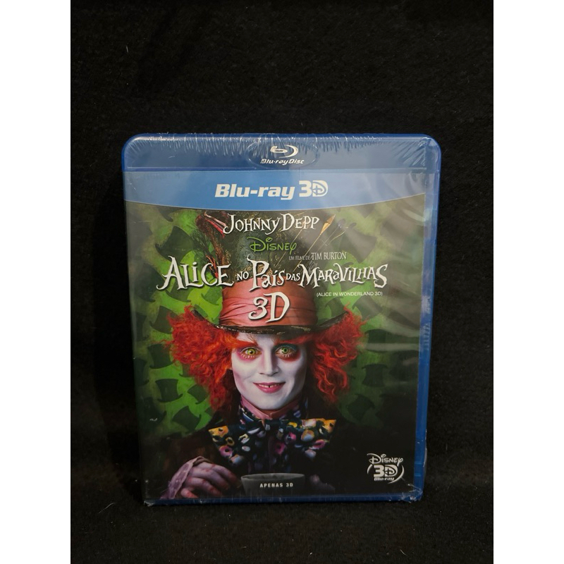 Blu Ray 3D Alice No País Das Maravilhas Lacrado Disney Tim Burton Johnny Depp Original