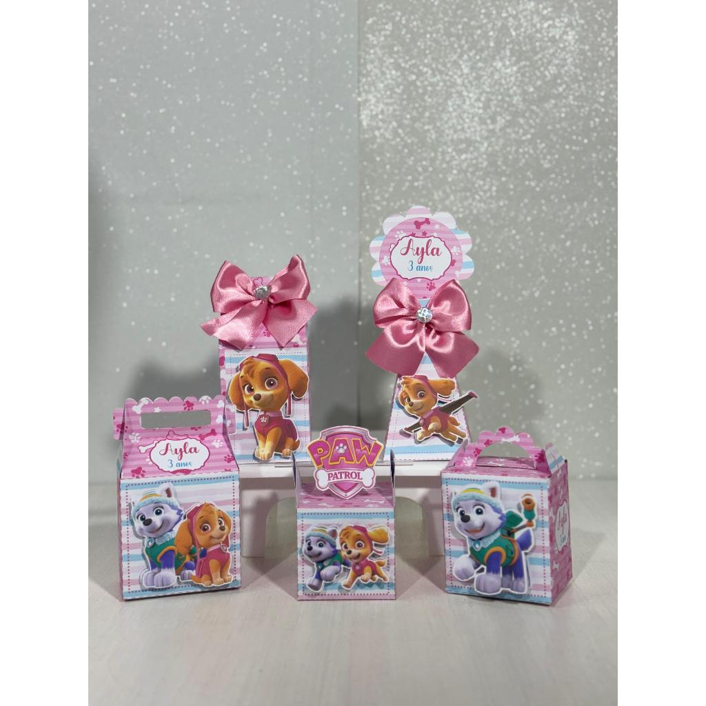 Kit Caixinha Personalizadas PATRULHA CANINA ROSA Aniversário Lembrancinha Caixinhas para Festas