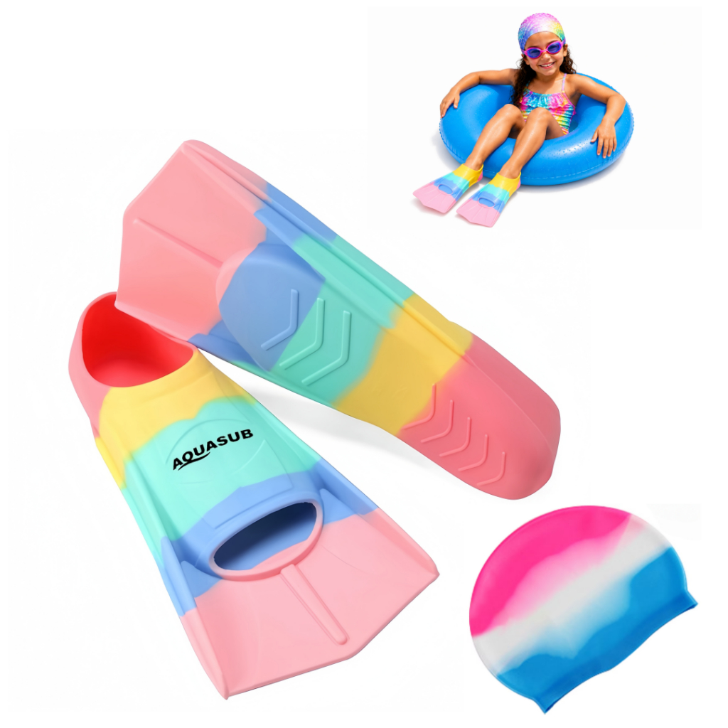 Barbatanas Para Mergulho Com Snorkel Ao Ar Livre Sapatos De Sapo Com touca de natação Cores